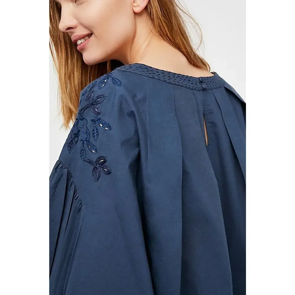 New Free People Wishing Well Dolman Sleeve Embroidered Blouse SMALL $128 Boho